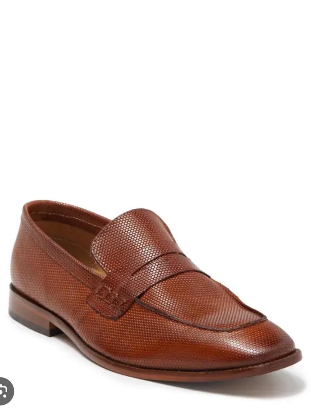 Steve Madden Ancher Men's Textured Chestnut Penny Loafer